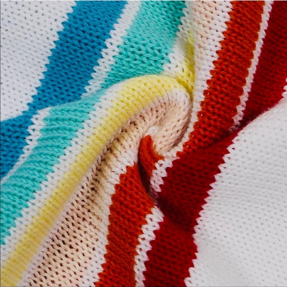 Retro Vintage Rainbow Striped Knit Sweater - Picture 8 of 9